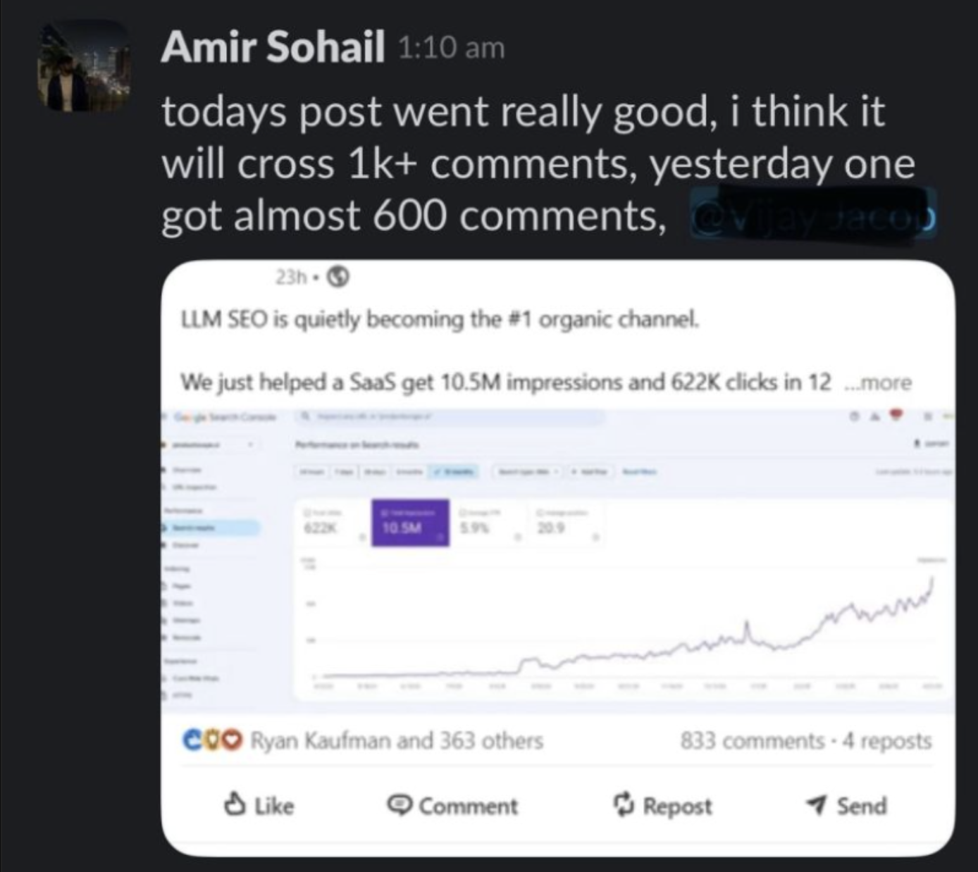 Client post heading past 800 comments